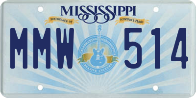 MS license plate MMW514