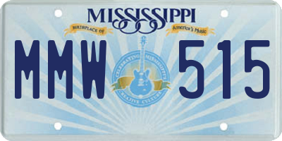 MS license plate MMW515