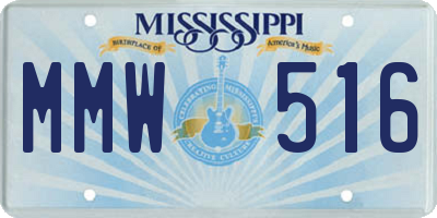 MS license plate MMW516
