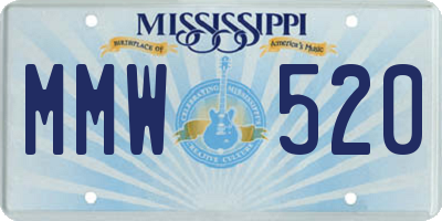 MS license plate MMW520