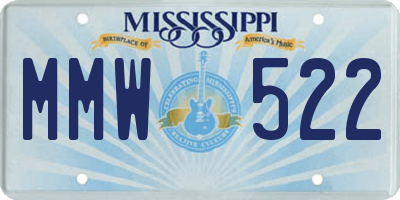 MS license plate MMW522