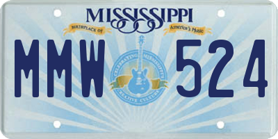 MS license plate MMW524