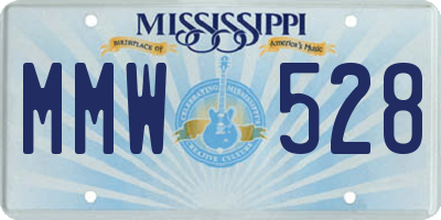 MS license plate MMW528