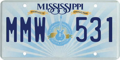 MS license plate MMW531