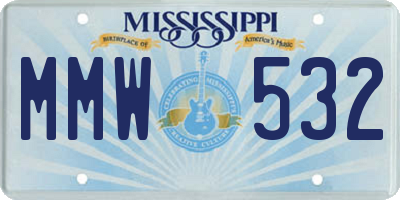 MS license plate MMW532