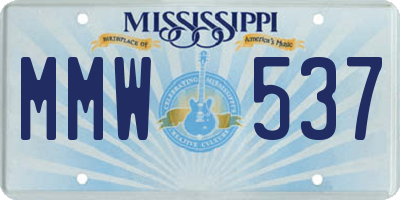 MS license plate MMW537