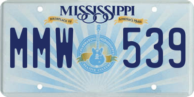 MS license plate MMW539