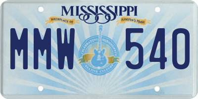 MS license plate MMW540