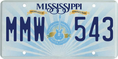 MS license plate MMW543