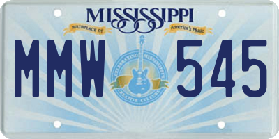 MS license plate MMW545