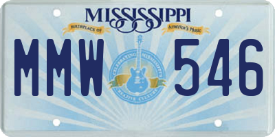 MS license plate MMW546