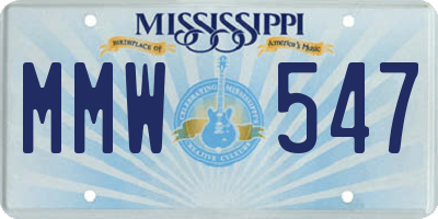 MS license plate MMW547