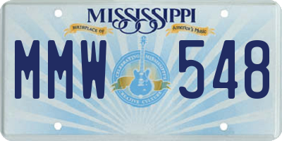 MS license plate MMW548