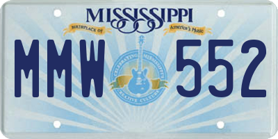MS license plate MMW552