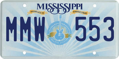 MS license plate MMW553