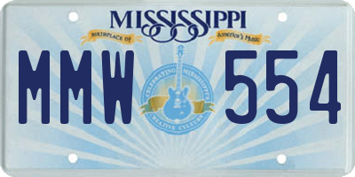 MS license plate MMW554