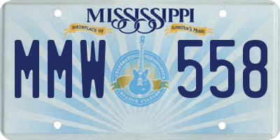 MS license plate MMW558