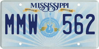MS license plate MMW562
