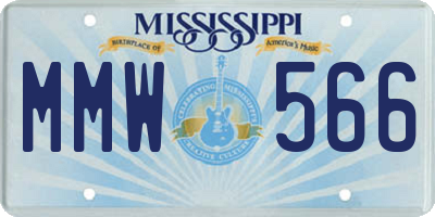 MS license plate MMW566