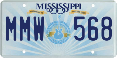 MS license plate MMW568