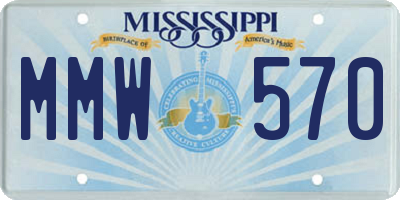 MS license plate MMW570