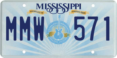MS license plate MMW571