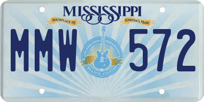 MS license plate MMW572