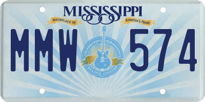 MS license plate MMW574