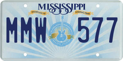 MS license plate MMW577