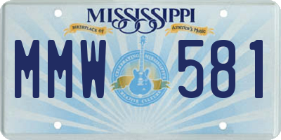 MS license plate MMW581