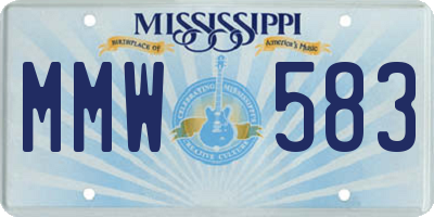 MS license plate MMW583