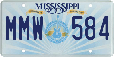 MS license plate MMW584