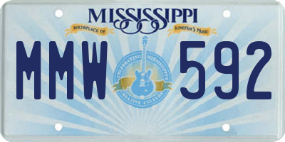 MS license plate MMW592