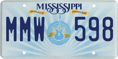 MS license plate MMW598