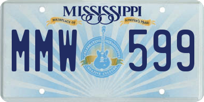 MS license plate MMW599