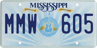 MS license plate MMW605