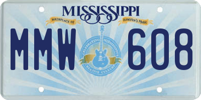 MS license plate MMW608