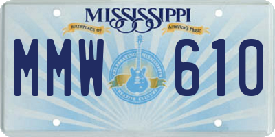 MS license plate MMW610