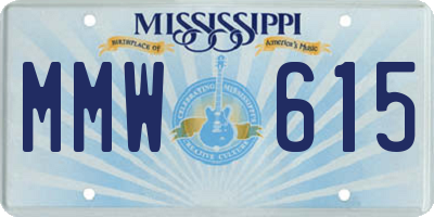 MS license plate MMW615