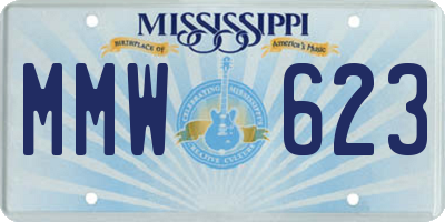 MS license plate MMW623