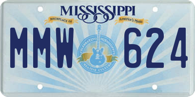 MS license plate MMW624