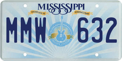 MS license plate MMW632