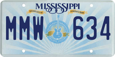 MS license plate MMW634