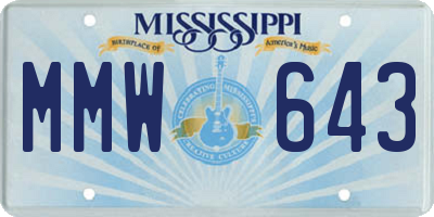 MS license plate MMW643