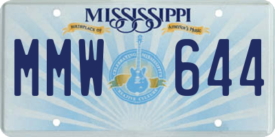 MS license plate MMW644