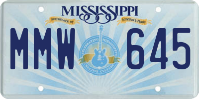 MS license plate MMW645