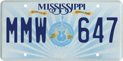 MS license plate MMW647