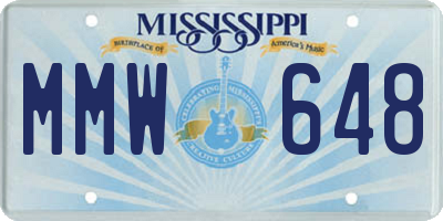 MS license plate MMW648