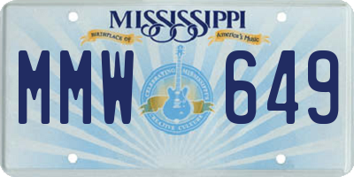 MS license plate MMW649