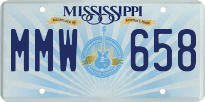 MS license plate MMW658